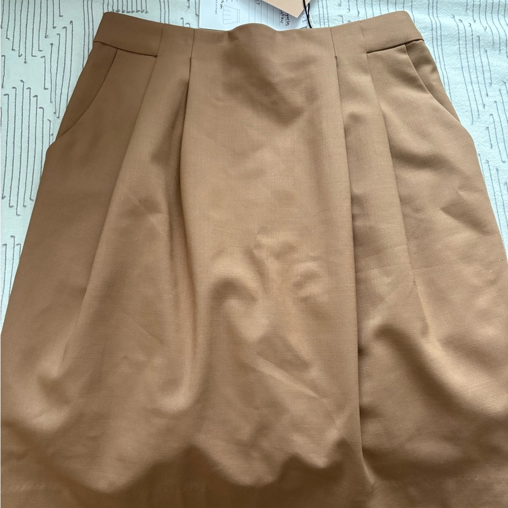NWT MM Lafleur Tan Wool Skirt Size 6